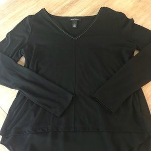 WHBM Black Long Sleeve Top